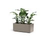 Cajón para plantas rectangular NASTASJA de plástico reciclado, con depósito de agua, ruedas en la base, color topo, 99,5x39,5x38cm, 102L
