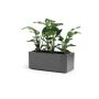 Jardinera rectangular NASTASJA de plástico reciclado, con depósito de agua, ruedas en la base, color antracita, 99,5x39,5x38cm, 102L