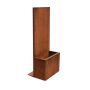 Jardinera KELRON de acero Corten, marrón óxido, 60 x 46 x 145 cm