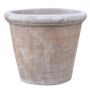 Maceta de terracota VIRELY, hecha a mano, patinada, marrón, 41 cm, Ø 46 cm