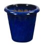 Maceta de terracota ELVORN, esmaltada, degradado de color, azul, 52 cm, Ø 55 cm
