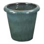 Maceta de terracota ELVORN, esmaltada, degradado de color, azul claro, 52 cm, Ø 55 cm