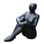 Figura de jardín «Mujer VUNKY» de terrazo reforzado con fibra, negro, 53 x 27,5 x 56,5 cm