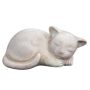 Figura de gato SERIVA de terracota, tumbado, hecho a mano, patinado, beige, 29 x 16 x 13 cm