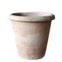 Maceta de terracota ELVORN, hecha a mano, patinada, marrón, 40 cm, Ø 42 cm