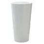 Jardinera redonda alta THERESITA de plástico, con inserto, kit de riego, blanca, 61,5 cm, Ø 33 cm