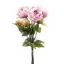 Ramo de flores artificiales de peonías VATANA, lila claro y verde, 50 cm, Ø 18 cm