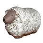 Figura de oveja ZENARA de cerámica, esmaltada, blanca, 24 x 16 x 16 cm