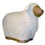 Figura de oveja ZENARA de cerámica esmaltada, blanca, 45 x 24 x 39 cm
