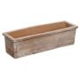 Jardinera rectangular de terracota MUNJER, con borde, hecha a mano, patinada, marrón, 62x20x17cm