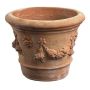 Maceta de terracota VONDAR con motivo, hecha a mano, 43 cm, Ø 60 cm