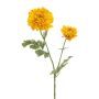 Flor artificial de ranúnculo LOLYN, amarilla, 65 cm