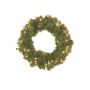 Corona de plástico de abeto SOLVEIG con LED, verde, Ø45 cm