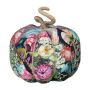 Calabaza decorativa AKUNA de algodón, hecha a mano, con motivo de pavo real, multicolor, Ø 18 cm