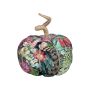 Calabaza decorativa AKUNA de algodón, hecha a mano, con motivo de pavo real, multicolor, Ø 13 cm