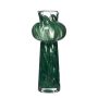 Jarrón ARKANA de cristal, verde transparente, 29 cm, Ø 12,6 cm