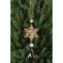 Flor de hielo acrílica para colgar ZERA, gotas, brillo, verde-oro, 16cm, Ø6cm