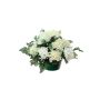 Arreglo floral artificial con crisantemo y gypsophila YASAR, maceta decorativa, color crema, 25cm, Ø30cm