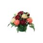 Arreglo floral artificial con crisantemos y gypsophila YASAR, maceta decorativa, rojo burdeos-salmón-crema, 25cm, Ø30cm