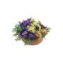 Arreglo floral artificial con anémonas y astilbes IGNATIO sobre bandeja, lila y amarillo, 17 cm, Ø 28 cm