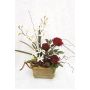 Arreglo floral artificial con orquídea Dendrobium y rosa TALIMA, maceta decorativa, rojo y blanco, 50 cm, Ø 40 cm