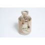 Vaso / botella decorativa FREYA con banda de yute, transparente, 10,5cm, Ø5cm