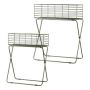 Soporte metálico para plantas con cesta de rejilla TOMOKO, 2 unidades, verde musgo, 50x24x64cm, 60x30x72cm