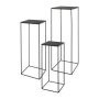 Soporte metálico para flores ULAAKA, 3 unidades, negro, 19x19x50cm, 22x22x60cm, 25x25x70cm