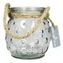 Jarrón esférico de mesa NAKIS de cristal, con lunares, cordón, transparente, 12,5 cm, Ø 12 cm