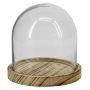 Cubeta de cristal DANILLA con base de madera marmolada, transparente, 10 cm, Ø 10 cm