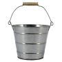 Cubo de zinc JULISA con asa, plateado, 12,5 cm, Ø 14,5 cm