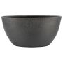 Maceta ovalada de cerámica DEIRA con veteado, negro mate, 49x20x25cm