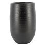 Jarrón para plantas de cerámica DEIRA con veteado, negro mate, 40cm, Ø26cm