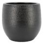 Maceta de cerámica DEIRA con veteado, negro mate, 21cm, Ø23cm