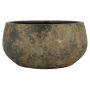 Cuenco para flores de cerámica AROON con veteado, verde antiguo, 14 cm, Ø 29 cm