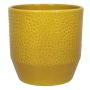 Maceta BIHAM, cerámica, diseño martillado, ocre, 16cm, Ø17,5cm