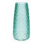 Jarrón de cristal AMALFRIED con diseño de rombos, turquesa, 21 cm, Ø 10 cm
