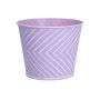 Maceta CENDRINE de zinc, diseño de líneas, morado, 9,3 cm, Ø 11,5 cm