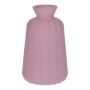 Botella decorativa de cristal TATIANA con estrías, malva mate, 11 cm, Ø 6,5 cm
