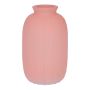 Botella decorativa SILVINA de cristal, estriada, rosa antiguo transparente, 12 cm, Ø 7 cm