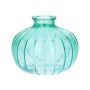 Botella de cristal ALFHARD con estrías, turquesa transparente, 8,5 cm, Ø 10,5 cm