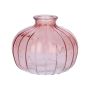 Botella de cristal ALFHARD con estrías, rosa antiguo transparente, 8,5 cm, Ø 10,5 cm