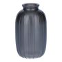 Botella decorativa SILVINA de cristal, estriada, gris metalizado, 12 cm, Ø 7 cm