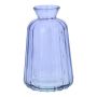 Botella de cristal decorativa TATIANA con estrías, color lila transparente, 11 cm, Ø 6,5 cm