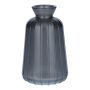 Botella de cristal decorativa TATIANA con estrías, gris metalizado, 11 cm, Ø 6,5 cm