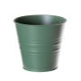 Maceta redonda de zinc MICOLATO con ranuras, verde pátina, 12cm, Ø13,5cm