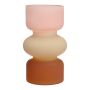 Florero de colores NEVOLINKI, vidrio, rosa-beige-marrón-mate, 18cm, Ø10,5cm