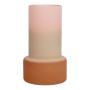 Jarrón de cristal NULAILA, rosa-beige-marrón-mate, 17cm, Ø10cm