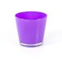 Cubretiesto / Jarrón redondo de vidrio ALENA, violeta, 15cm, Ø 16,5cm