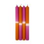 Velas de palo Dip Dye LISSITA, 4 unidades, rosa-albaricoque, 25cm, Ø2,3cm, 11h